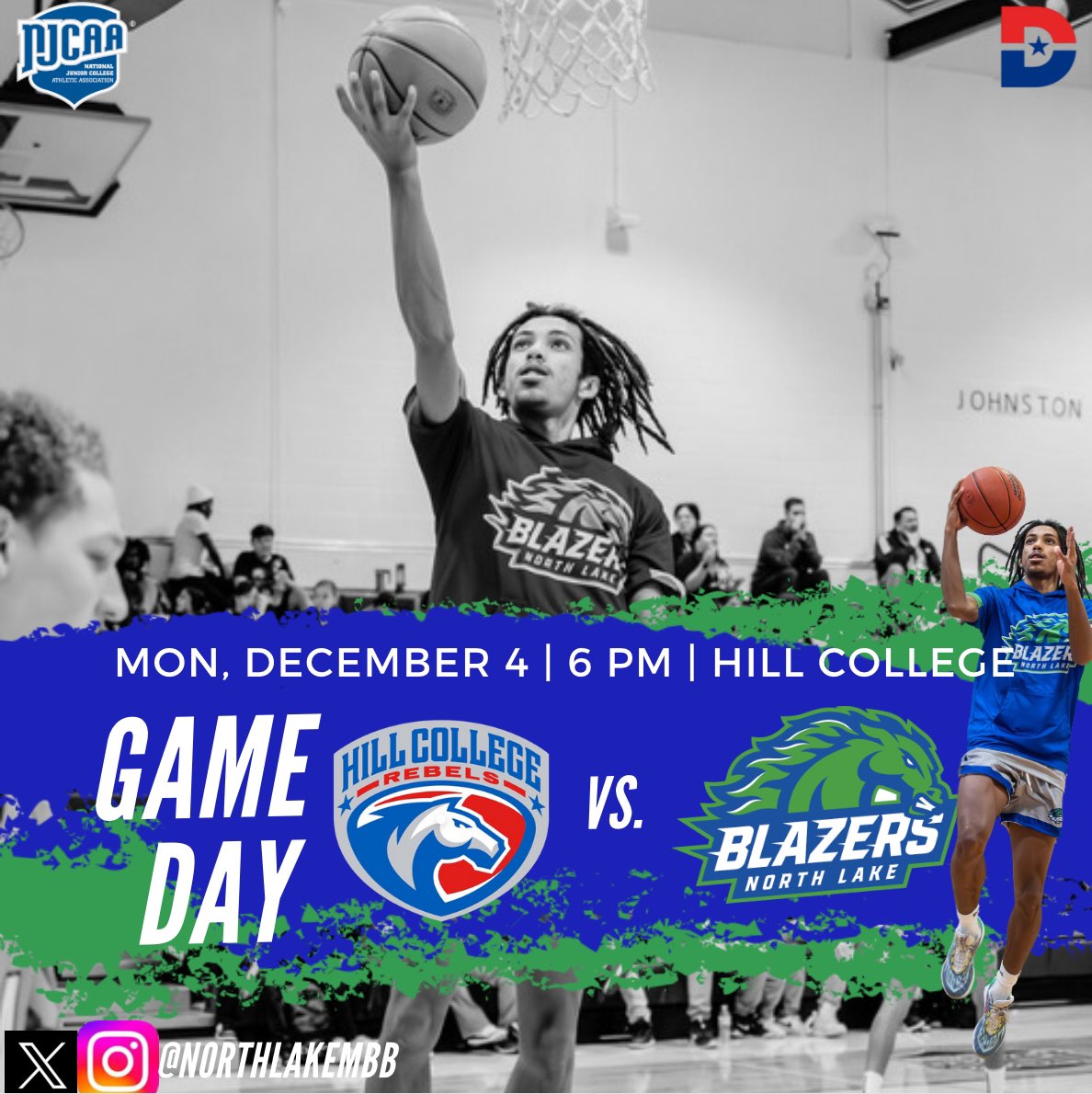 ‼️Game Day‼️

⏰6 pm 
📍Hill College 

#GoBlazers #northlake #dallas College #njcaambb #texas #juco