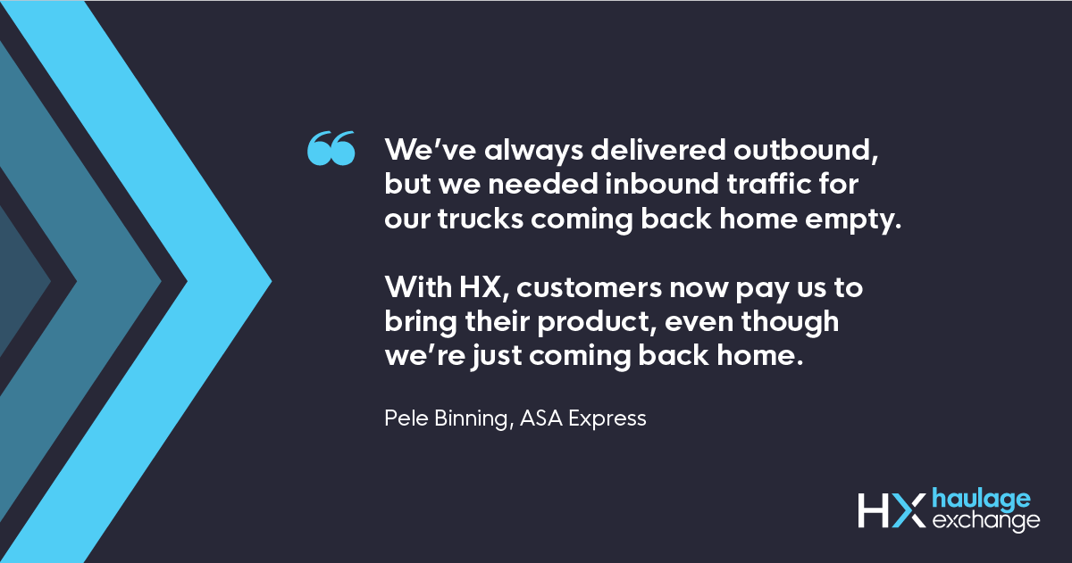 HX offered a quick and easy solution to reducing ASA’s dead miles on return journeys. 

The best part? ASA has made 36x their initial investment.

Read their story: bit.ly/3uSiHxy
