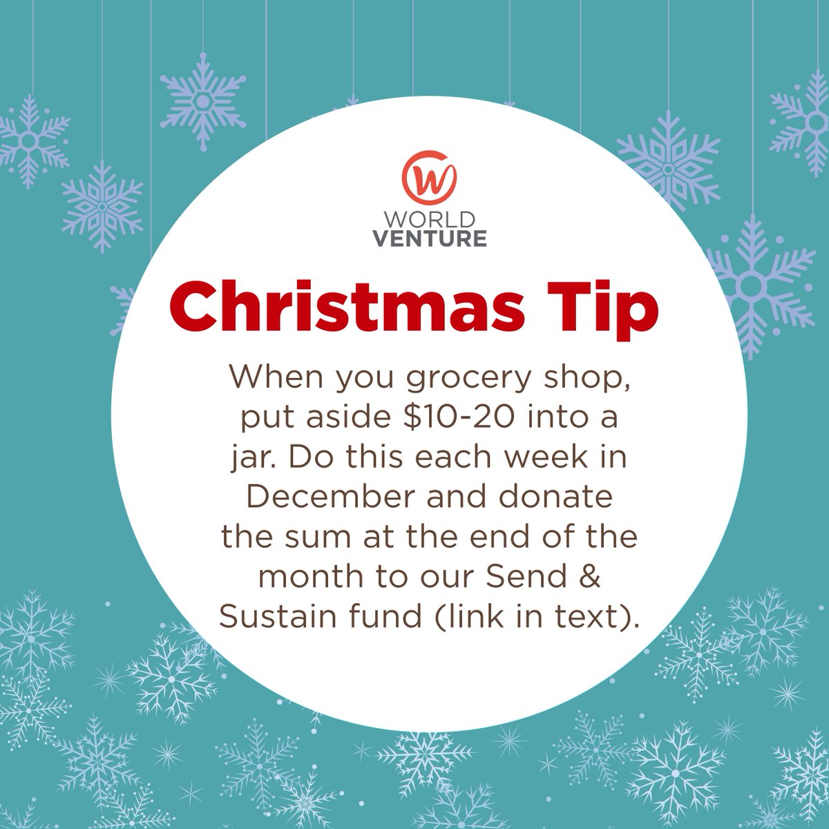 WorldVenture's tweet image. Do this as a one-time gift. 
worldventure.com/next 
#christmastip #sendsustain #prayer #Christmas