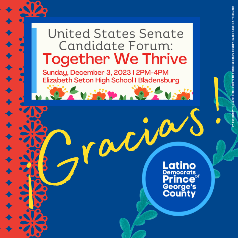 LatinoDemsPGC's tweet photo. Thx 2 our volunteers, attendees, candidates, emcee & moderators, & especially Champion Sponsors @District21st & @PGCDCC! This historical event was a success & Latinos r recognized as a strong voice! Together We Thrive! ¡Sí se puede! #LDPGCforum #MDpolitics #MDdems #Election2024 https://t.co/TtveOCoCMD