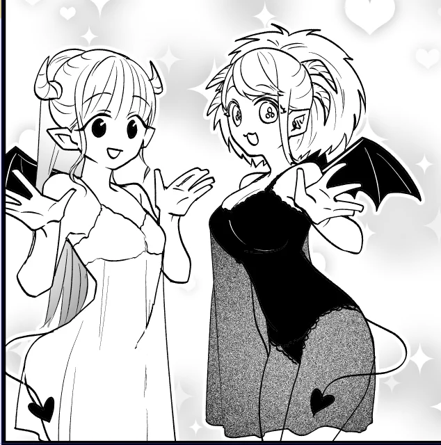 かわいくかけた!かわいいおねえさん、好き!って思ったけどフキダシで隠れることに気付いた 