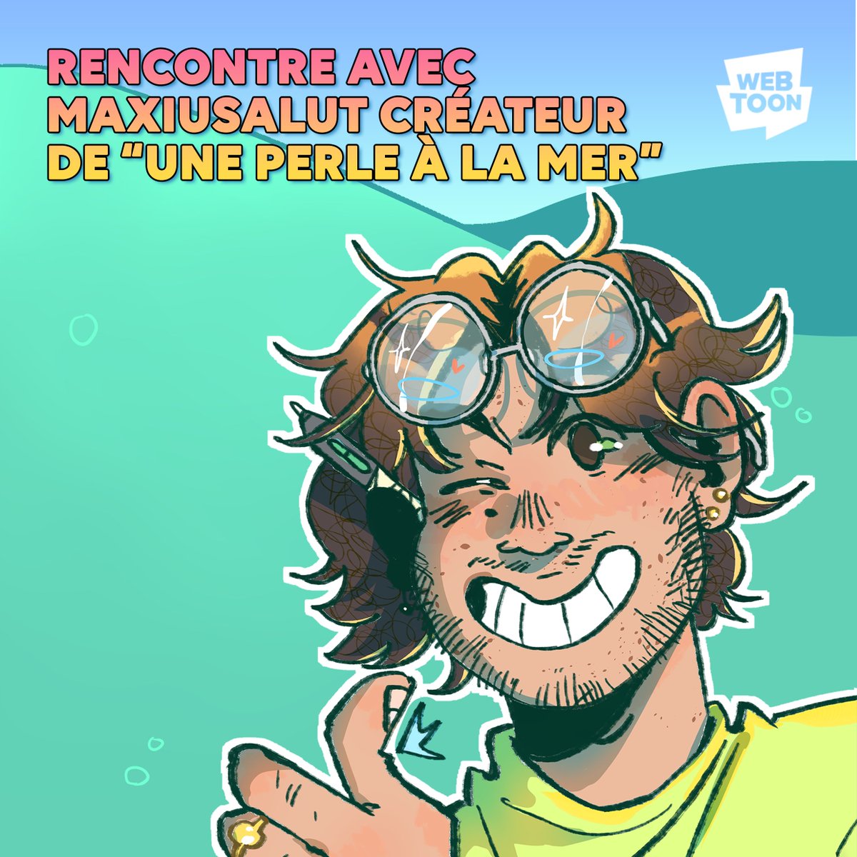 webtoonfrance's tweet photo. Découvre Une Perle à la Mer à travers une interview de son créateur @maxiusalut 🐟​  #UnePerleALaMer #WEBTOON https://t.co/Bp1OVJ1sGx