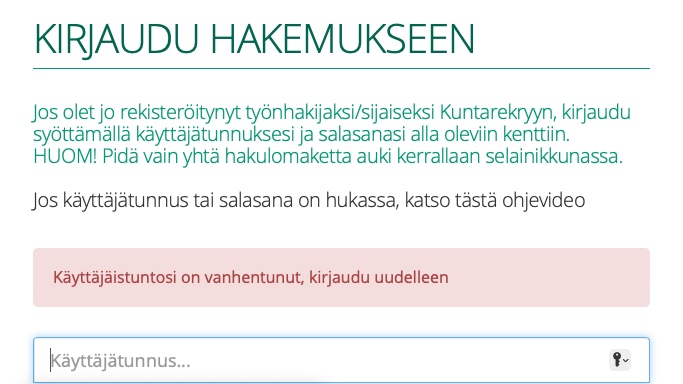 On muuten aivan sairaan raivostuttavaa kun näin käy @Kuntarekry

Kirjoitan kappaletolkulla hakemusta joku puoli tuntia ja yhtäkkiä koko teksti katoaa bittiavaruuteen, koska ei tule mieleenkään, että moderni nettisivusto unohtaisi istunnon