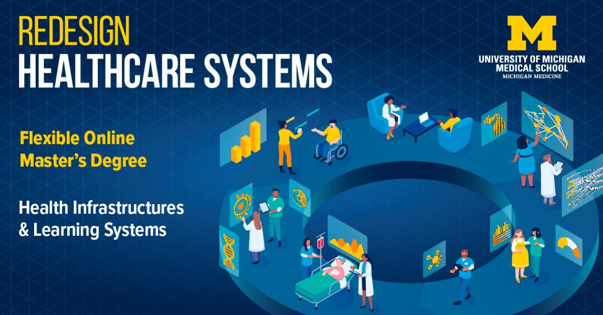 Join our virtual session TODAY at 12pm EST to learn how you can transform your #career by learning to transform #healthcare. Part or full time, from anywhere in the U.S., @UmichDLHS #HILSOnline immerses you in leading-edge #LearningHealthSystems concepts: michmed.org/hils-on-tw-info