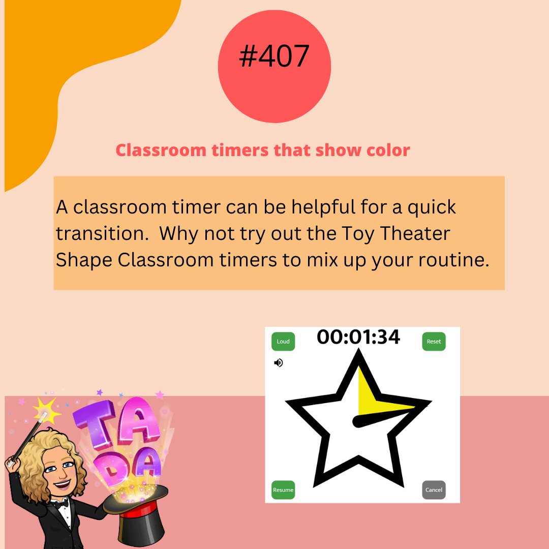 Making transitions smooth is something every classroom can wish for. Using the Toy Theater Classroom Timer in a shape will help with that wish.  #MagyarsMagicalTechTips #407 is classroom timers from <a href="/ToyTheaterGames/">ToyTheater.com</a> toytheater.com/classroom-time…