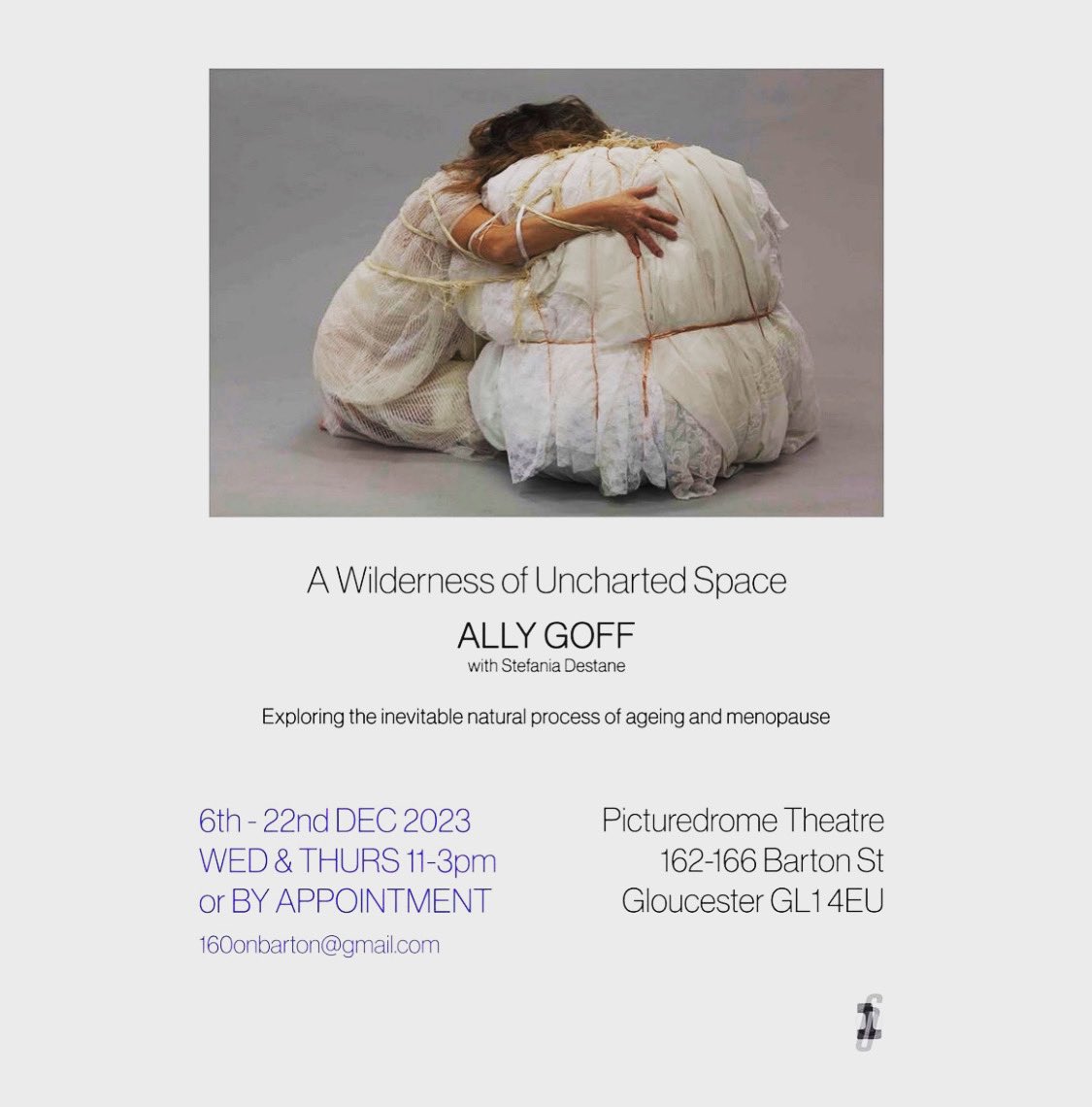 A brilliant exhibition featuring the work of Ally Goff at 160onbarton - a hidden Gloucester gem inside The Pitcturedrome. Open Wednesday &amp; Thursday 6-22 Dec.