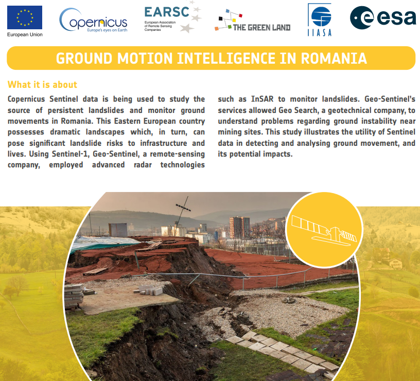 earsc's tweet photo. Read our Sentinel Benefits Study #SeBS using #Sentinel-1 data to study landslides in Romania.
This SeBS demonstrates the role of #InSAR satellite data in monitoring ground movements and managing natural hazards.🛰️
@CopernicusEU @esa @ESA_EO
➡️https://t.co/1omiRFTFgz https://t.co/wcoK2J2iLx