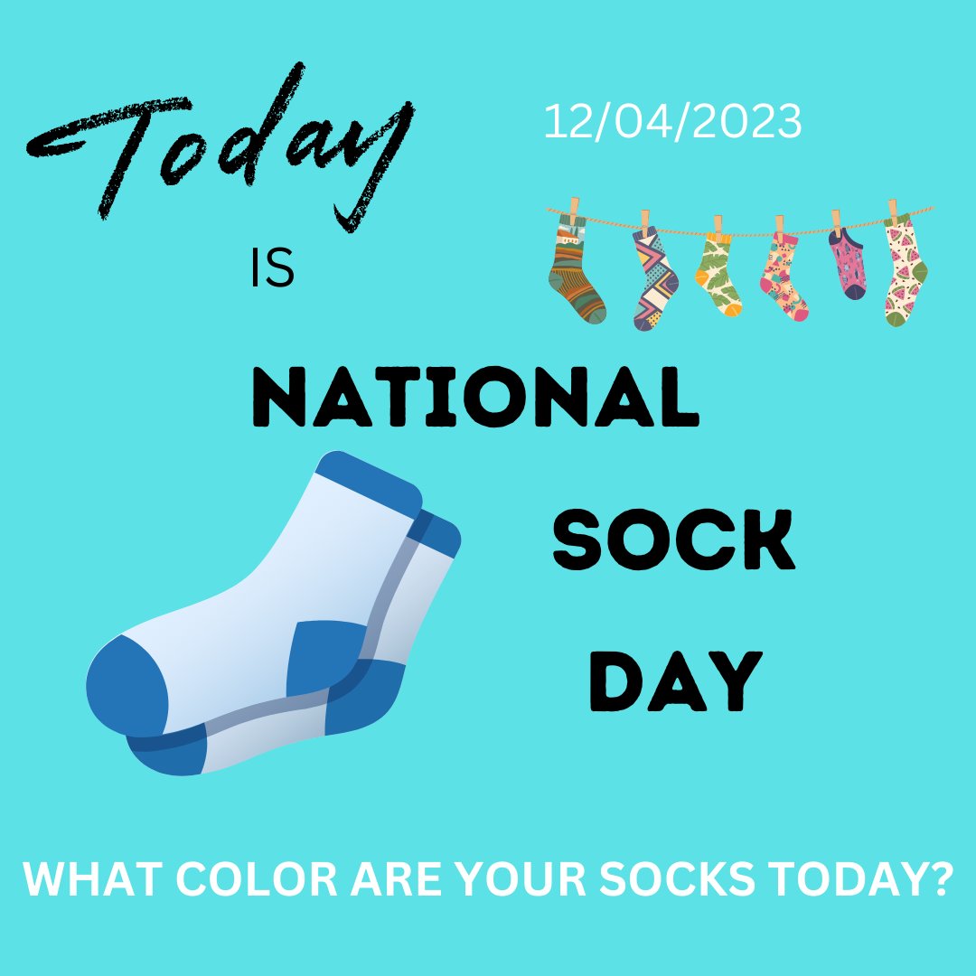 #TravelIntoNewAdventures #NationalSockDay #Socks #Whatcolorareyoursocks

Me:  I'm not wearing any today :(