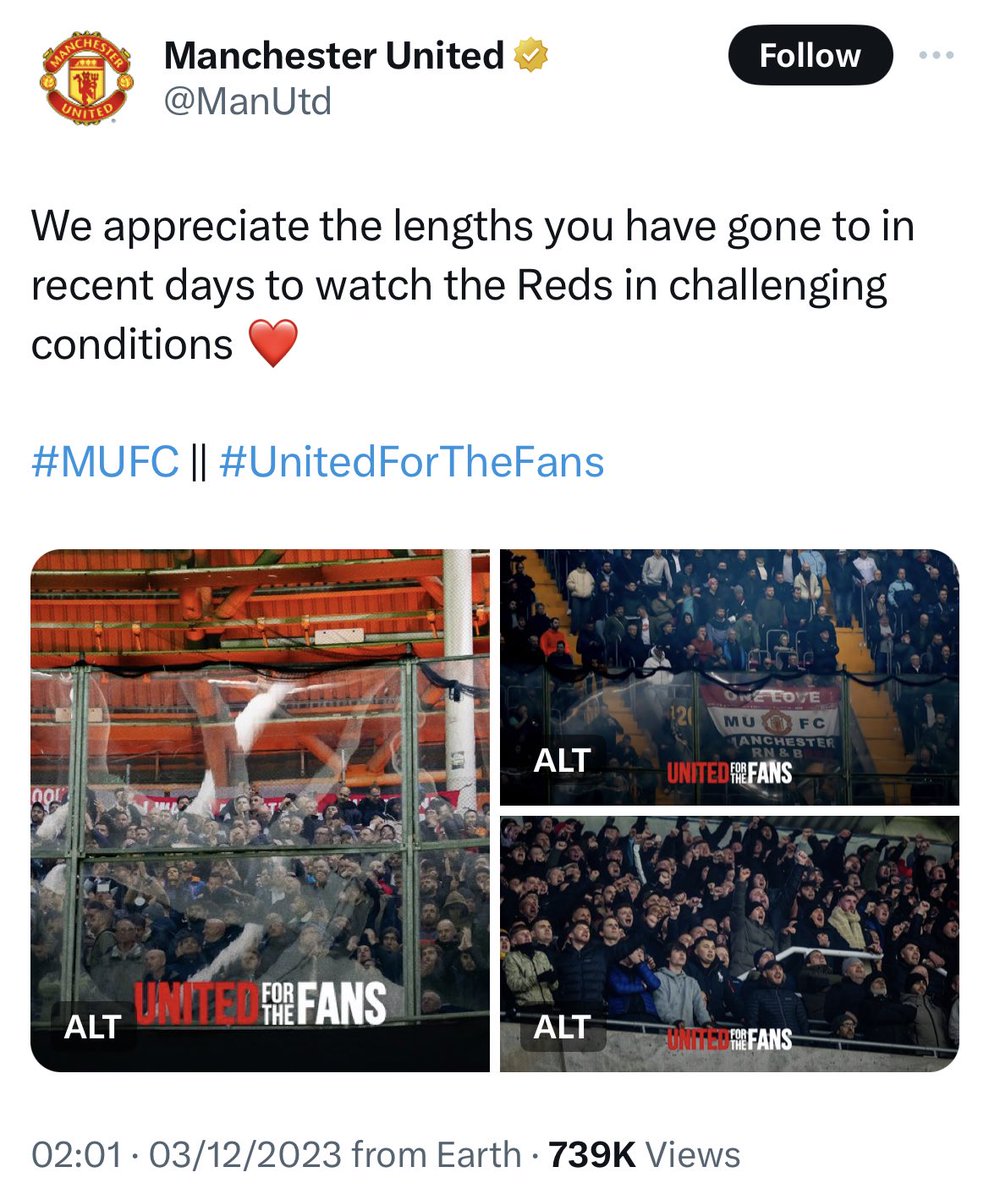 Just yesterday, <a href="/ManUtd/">Manchester United</a> tweeted this.

A day later, they’re back to treating their supporters with contempt.

Disappointing? Yes. Surprising. No.

#MUFC