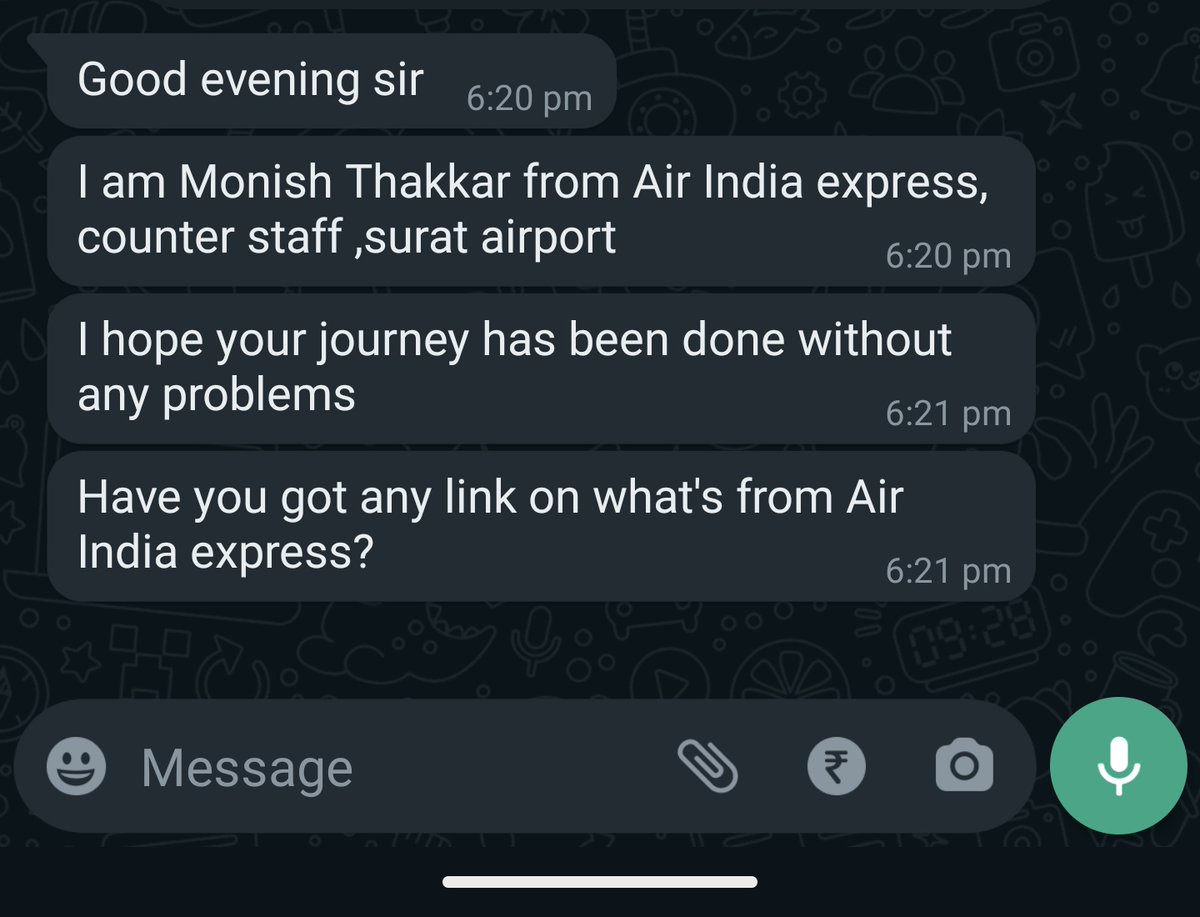 raghu4change's tweet photo. Received unexpected texts from @AirIndiaX staff asking about my flight experience and feedback. How did they get my personal number? Concerned about data privacy and protection protocols. #DataPrivacy #CustomerConcern https://t.co/cyla5ceBuW