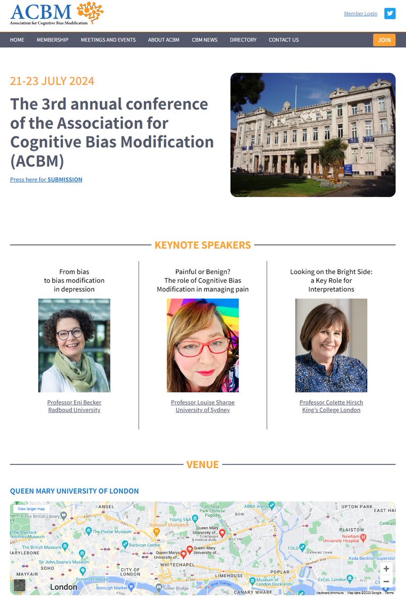 🚨ACBM 2024 London - Submissions Now Open!🚨

📢We are pleased to announce that the submission portal for the 2024 ACBM conference is now open. 

Please submit symposia, individual talks, and posters via our conference page: 

acbm-association.org/london-confere…