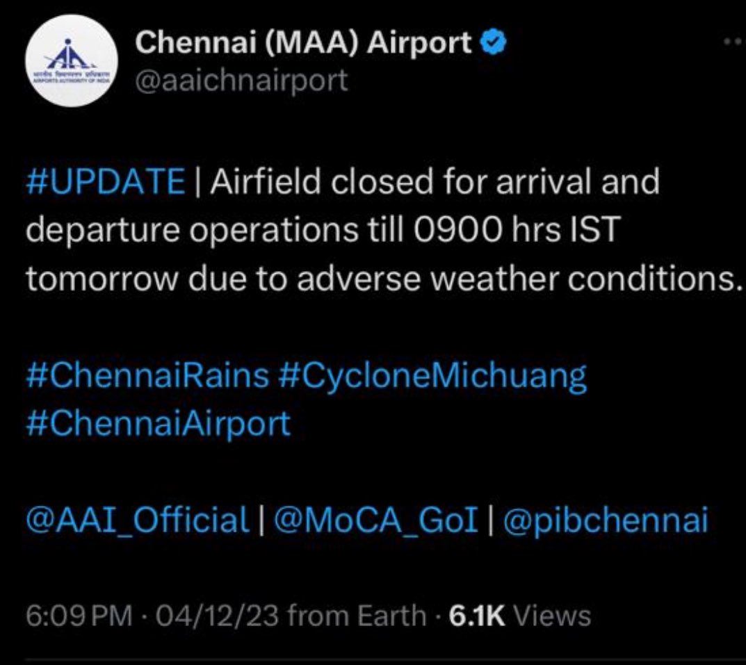 Sad news to dear #panauti and #Bhakts .. Tomorrow is my ED day.. but #chennairains #CycloneMichaung is playing Spoil Sport 
You may have to wait .. 
Please 🙏🏿🙏🏿🙏🏿 Stay tuned .. for updates.. #justasking