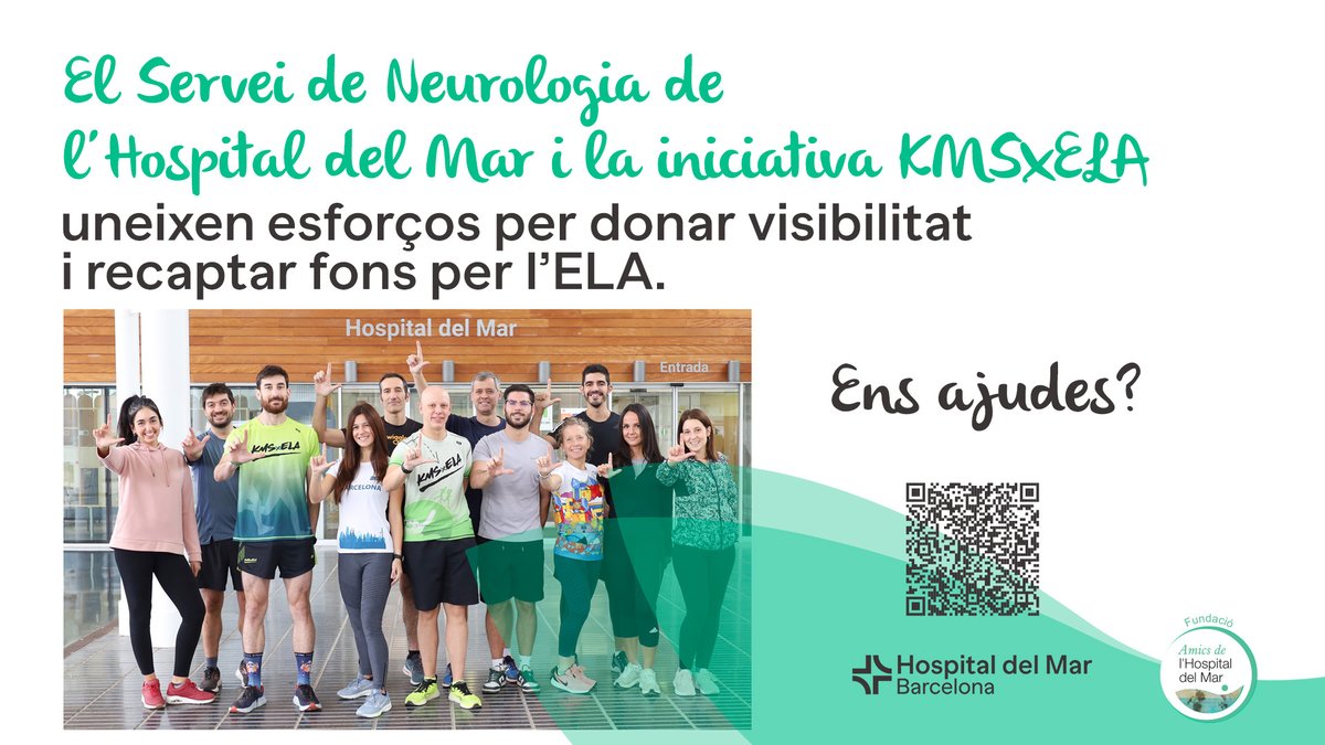 AmicsHMar's tweet photo. 🏃‍♂️Un equip de 24 neuròlegs de l' @hospitaldelmar s'ha fixat un repte esportiu i solidari: participar el 16 i 17 de desembre a les '24 hores d'ultrafons' de @corredors i aconseguir donacions per la recerca en l'#ELA. 
👉Ens ajudes? https://t.co/GVWJZ8lZJM https://t.co/KcPEipdkcT