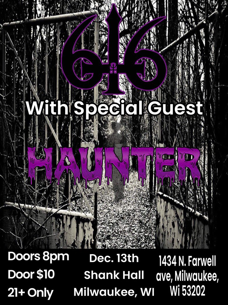 RealThomasGrim's tweet photo. We are opening up for @CleopatraRecord’s @616official on December 13th at the legendary @ShankHallMke ! 🦇🖤🦇
#616 #cleopatrarecords #haunter #ghostkillerentertainment #shankhall #milwaukee #wisconsin https://t.co/lazHGMj9p5
