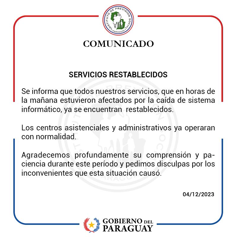 IPSParaguay's tweet image. 🗣️COMUNICADO