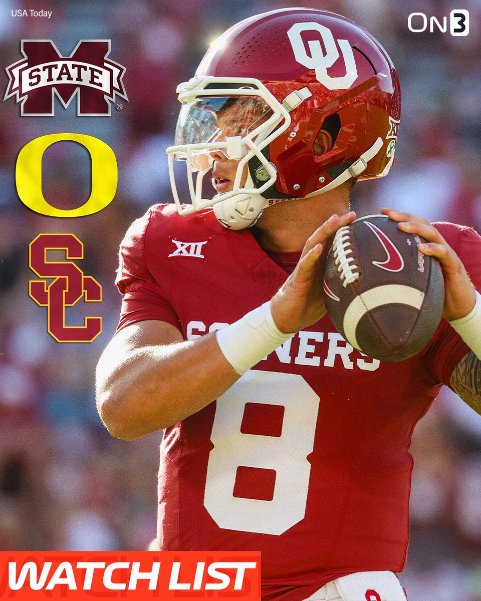 On3's tweet photo. NEWS: Mississippi State, Oregon, and USC have emerged as schools to watch for Oklahoma transfer QB Dillon Gabriel, sources tell @petenakos🚨

https://t.co/YMZfMKplWt https://t.co/Z5Fw63NvTu