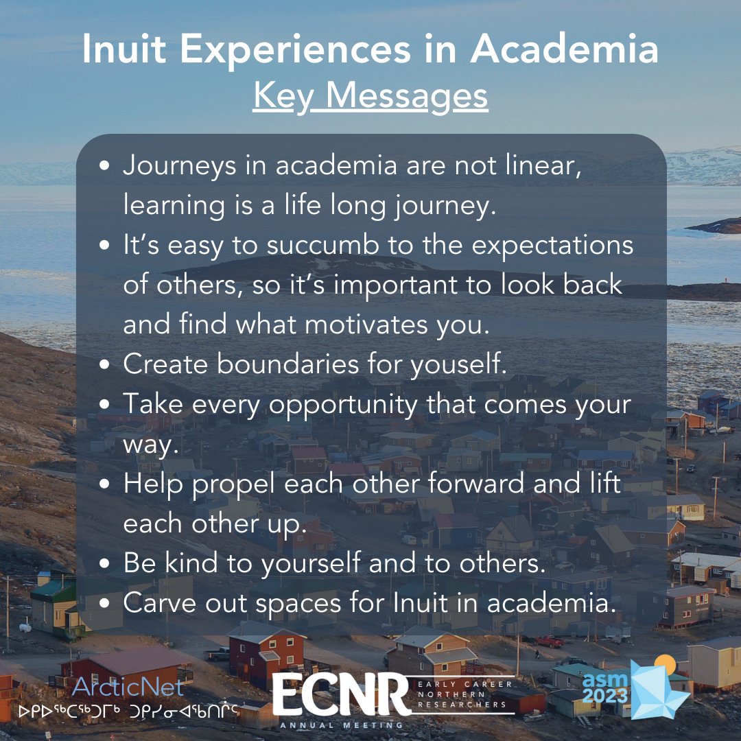ArcticNet's tweet photo. Starting off strong with the @ArcticNetSA #ECNR Day panel on "Inuit Experiences in Academia". #ASM2023 https://t.co/VzwtYlMCLt