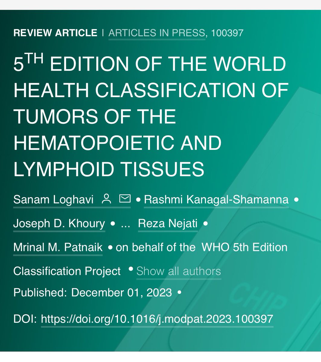 Sanam Loghavi, MD صنم لغوی 🔬🧬 (@sanamloghavi) on Twitter photo Out 2day <a href="/ModernPathology/">Modern Pathology</a> how we apply #WHO in the Dx of myeloid neoplasms in practice
Huge🙏🏻<a href="/MrinalPatnaik/">Mrinal Patnaik</a> <a href="/JoeKhouryMD/">Joseph D. Khoury, MD, FCAP</a> <a href="/kanagalshamanna/">Rashmi Kanagal-Shamanna, MD</a> <a href="/ljmedeirosMD/">LJMedeirosMD</a> Drs Nejati & Kikeri 4 invaluable contributions 2 this 📄
✅ out the case examples, they R 👌🏻
modernpathology.org/article/S0893-… #hemepath Out 2day <a href="/ModernPathology/">Modern Pathology</a> how we apply #WHO in the Dx of myeloid neoplasms in practice
Huge🙏🏻<a href="/MrinalPatnaik/">Mrinal Patnaik</a> <a href="/JoeKhouryMD/">Joseph D. Khoury, MD, FCAP</a> <a href="/kanagalshamanna/">Rashmi Kanagal-Shamanna, MD</a> <a href="/ljmedeirosMD/">LJMedeirosMD</a> Drs Nejati & Kikeri 4 invaluable contributions 2 this 📄
✅ out the case examples, they R 👌🏻
modernpathology.org/article/S0893-… #hemepath