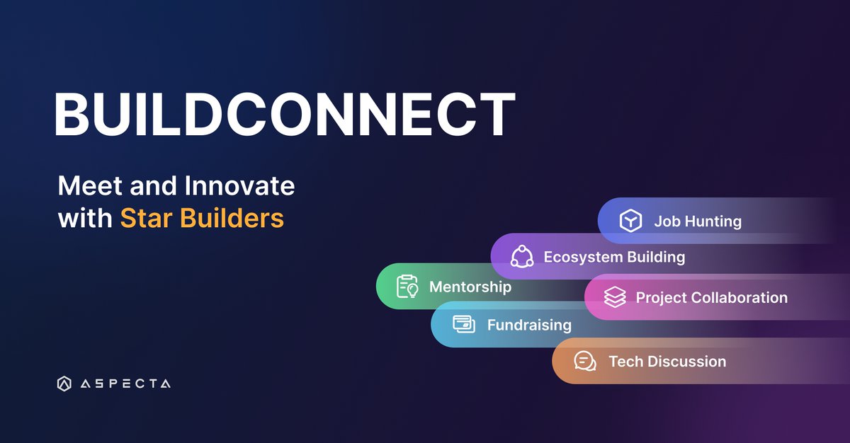 aspecta_ai's tweet photo. 🔥 Attention innovators: Star builders are being highlighted &amp; waiting for you to connect during #BuildConnect, our newly launched serial campaign.

🚀 Along with VCs, Ecosystems, Dev Communities &amp; more, find your "The One" to ignite innovation now ➡️ https://t.co/zf0PoYQb84 https://t.co/Bsky7GCtAY