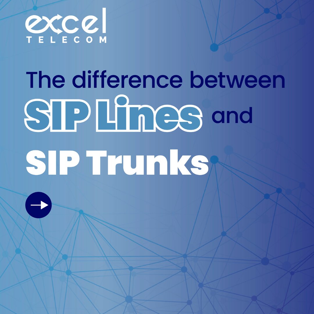 ExcelTelecominc's tweet image. Do you want to know the difference between SIP business lines and SIP Trunks? We wrote a blog post about it. Check it out at the link below! 

exceltelecom.com/en/sip-busines… 

#sip #siplines #siptrunk #businesscommunications #telephony