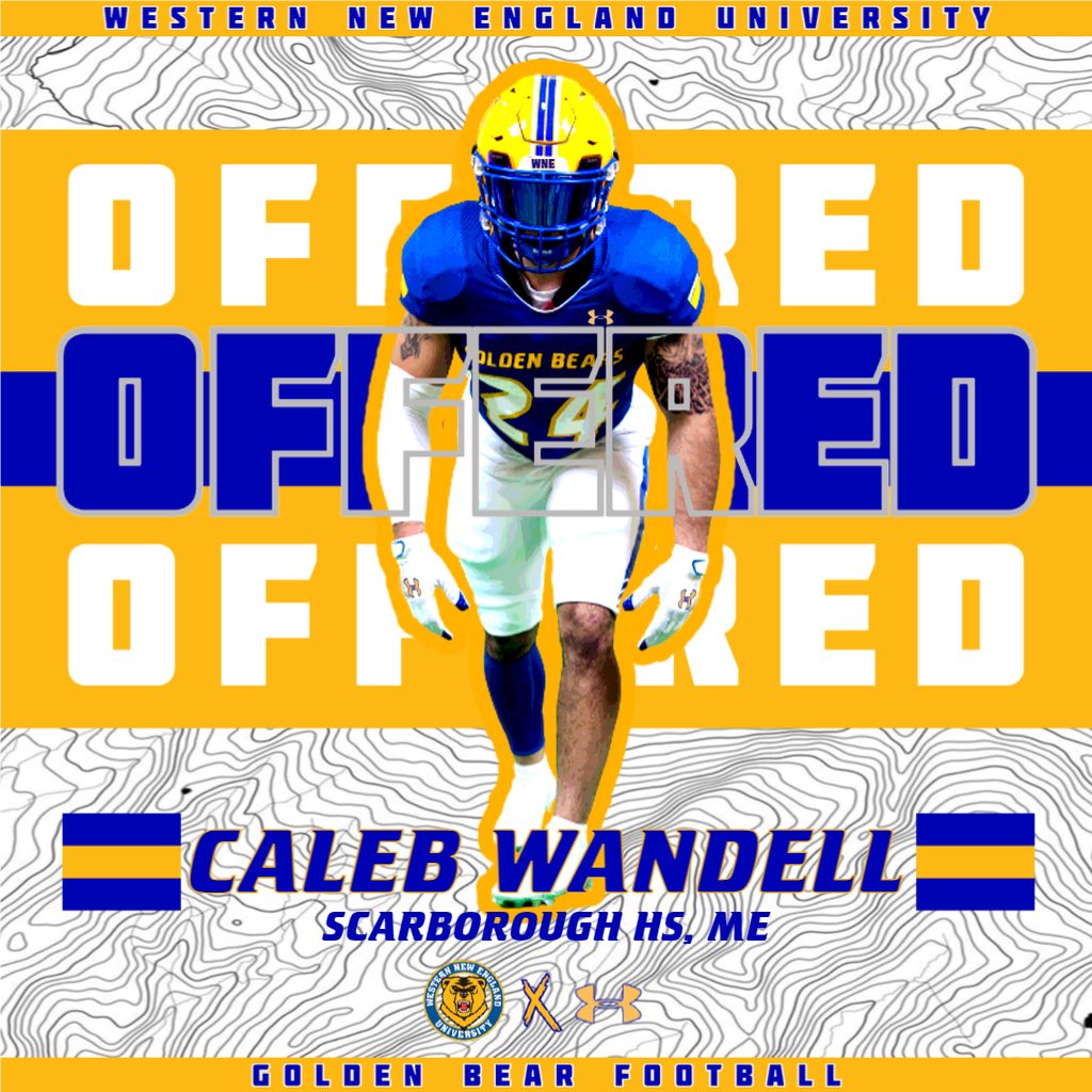 Caleb Wandell (@calebwandell) on Twitter photo Excited to announce my 3rd D3 offer from <a href="/WNEFB/">WNE Football</a>.
<a href="/Coach_Lebeau/">Jason Lebeau</a> <a href="/coach_cdunn/">Coach Connor Dunn</a>
<a href="/CoachLenson/">Sam Lenson</a> Excited to announce my 3rd D3 offer from <a href="/WNEFB/">WNE Football</a>.
<a href="/Coach_Lebeau/">Jason Lebeau</a> <a href="/coach_cdunn/">Coach Connor Dunn</a>
<a href="/CoachLenson/">Sam Lenson</a>