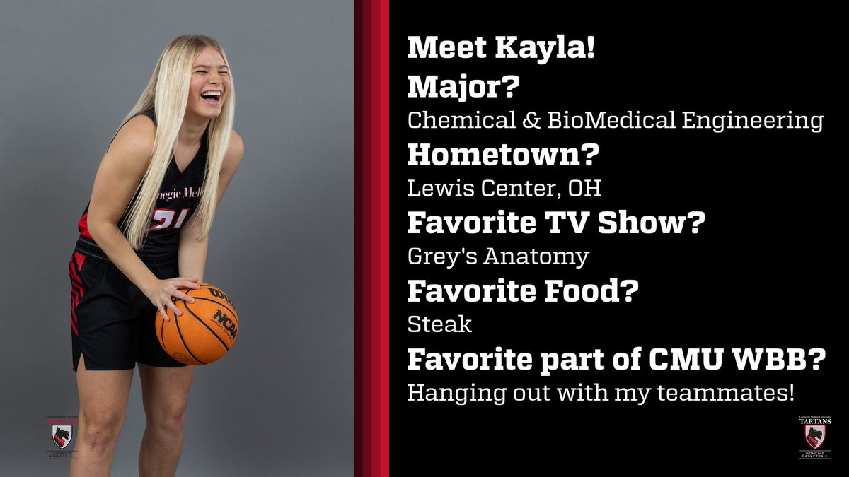 Next up on our #MeetTheTeamMondays series is First-Year Kayla Delmore 🤩! Tune in today for her Game Day Takeover 👀💯