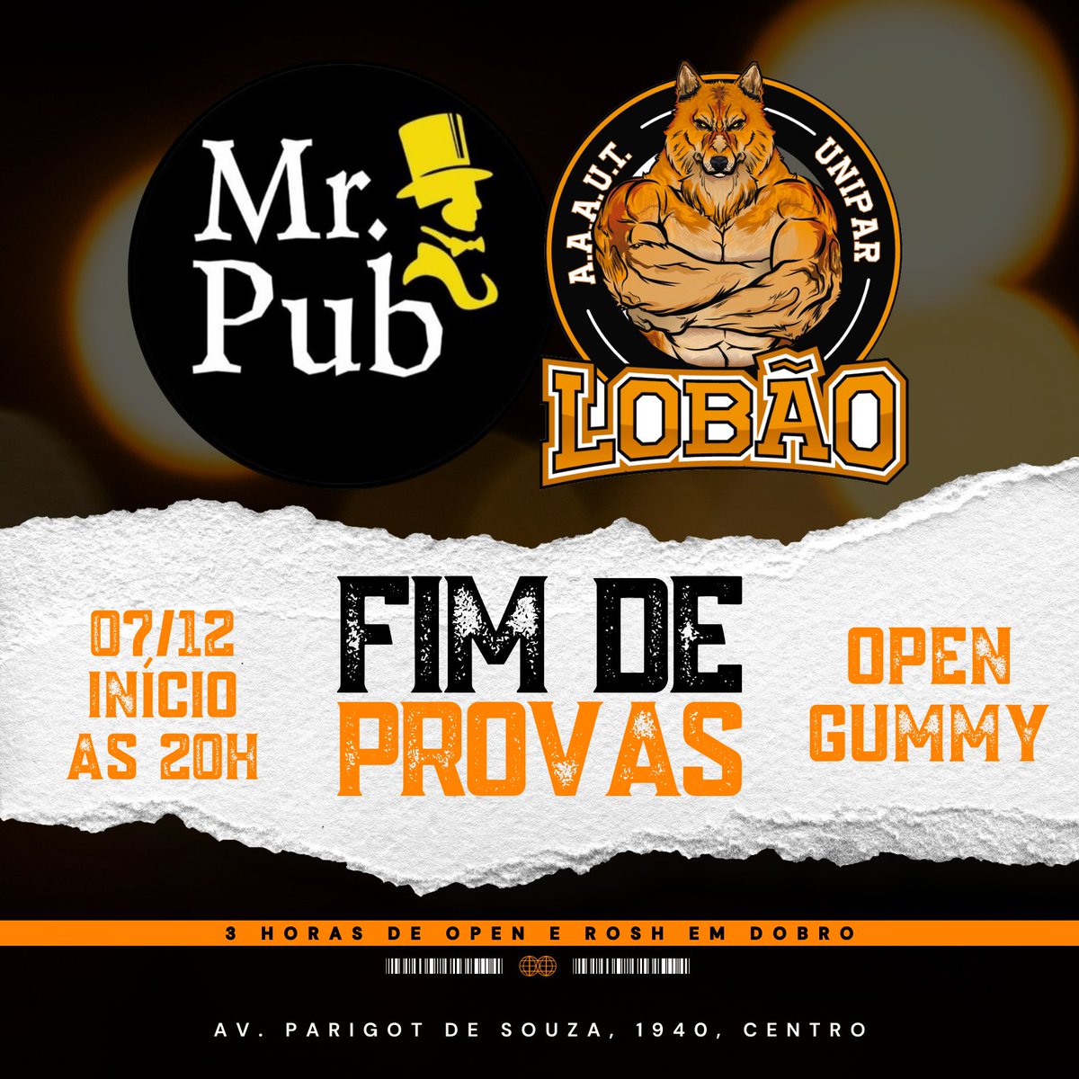 aaautlobao's tweet photo. bommmm dia Alcatéia!!!

Final de semestre é tradição, obrigatório o rolê de fim de provas da Lobão!

3 HORAS DE OPEN GUMMY E ROSH EM DOBRO

É QUINTA FEIRA - 07/12 - Com início as 20 horas!!!

Chamem a galera e venham curtir com a gente!

Aguardamos vocês!
🐺🖤🧡🖤🧡🐺 https://t.co/Jqu7pqVLgw