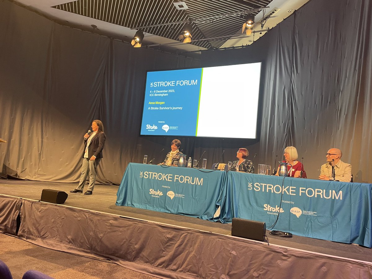Katie_Chappelle's tweet photo. So proud of our @StrokeWales advisory group member @annamorgs, sharing her experience of vision loss after #stroke at #uksf2023 with honesty and lots of humour! https://t.co/AGu0yTM9uM