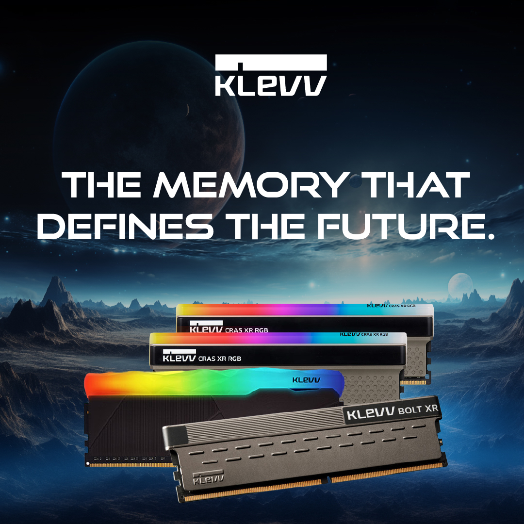 Evetech's tweet photo. KLEVV : The memory that defines the future.
It's not just about creating memory modules. It's about empowering creativity and innovation!
https://t.co/UhvFvM0SMj
#evetech #KLEVV #GamingMemory #DDR5 #DDR4 #RGB #gamingram #memorymodule #gamingsetup #pcsetup #gamers #speed #BOLTXR #NVMe #SSD