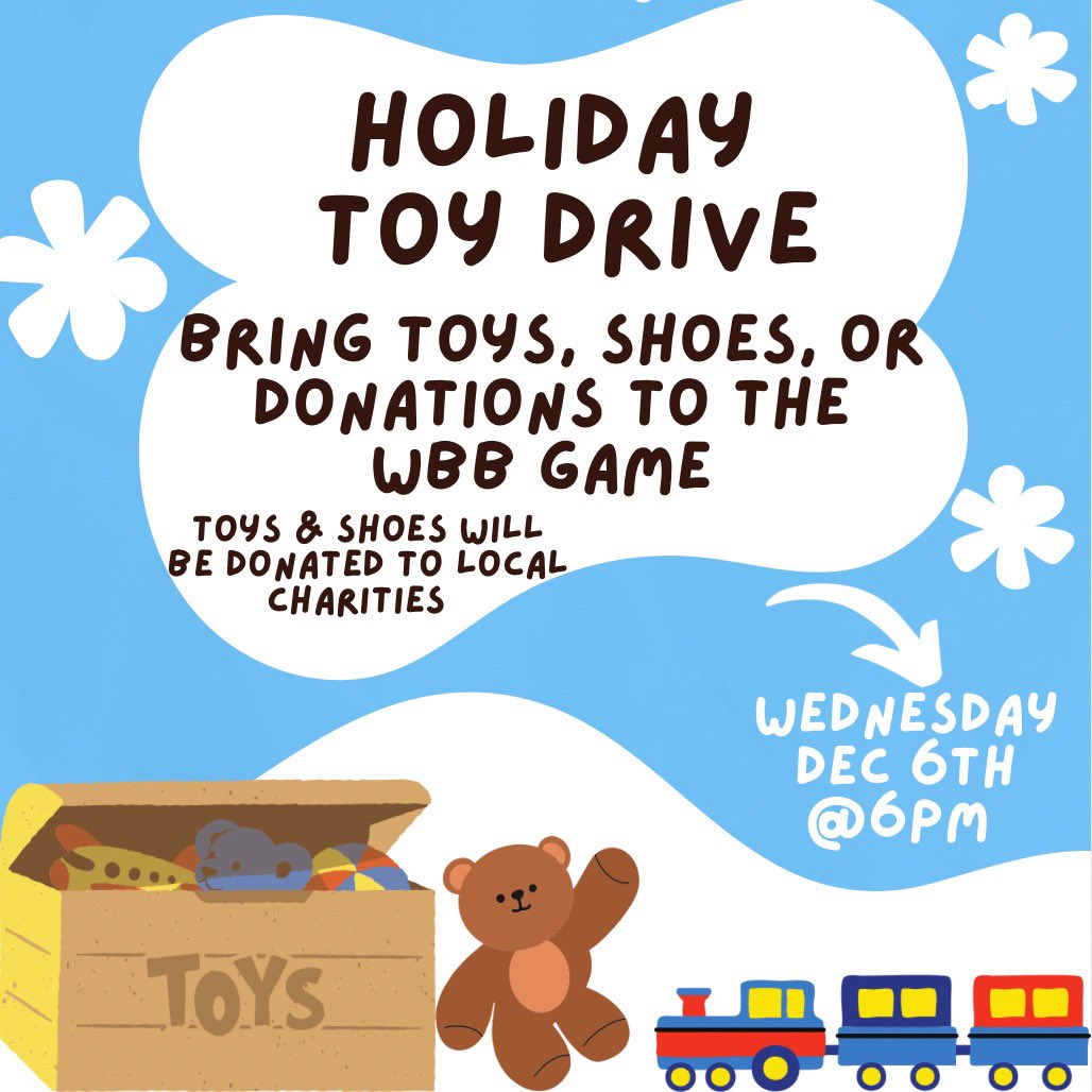 📢❗️SPARTAN FANS❗️📢 

This coming Wednesday SAAC is running a holiday toy drive at our home game! Bring something to spread the holiday cheer to those who may not get a lot of gifts this season!