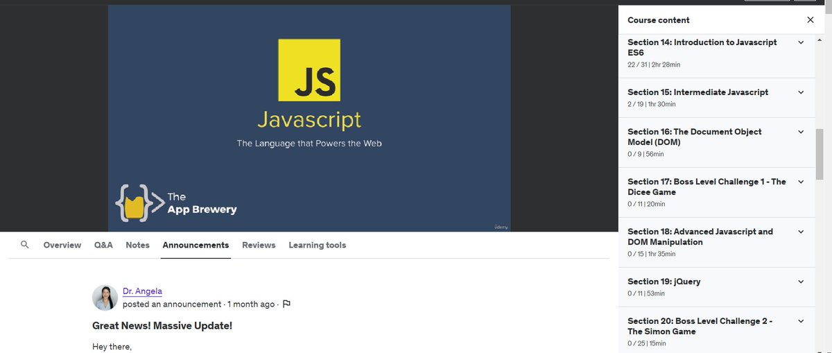 AWebwiz43143's tweet image. #100DaysOfCode  #webdevelopment  #challenge  
Day 1:
Fundamentals Of JavaScript:
  Introduction
 Alerts 
 Variables
 Data types
 operators
 Strings 
@yu_angela