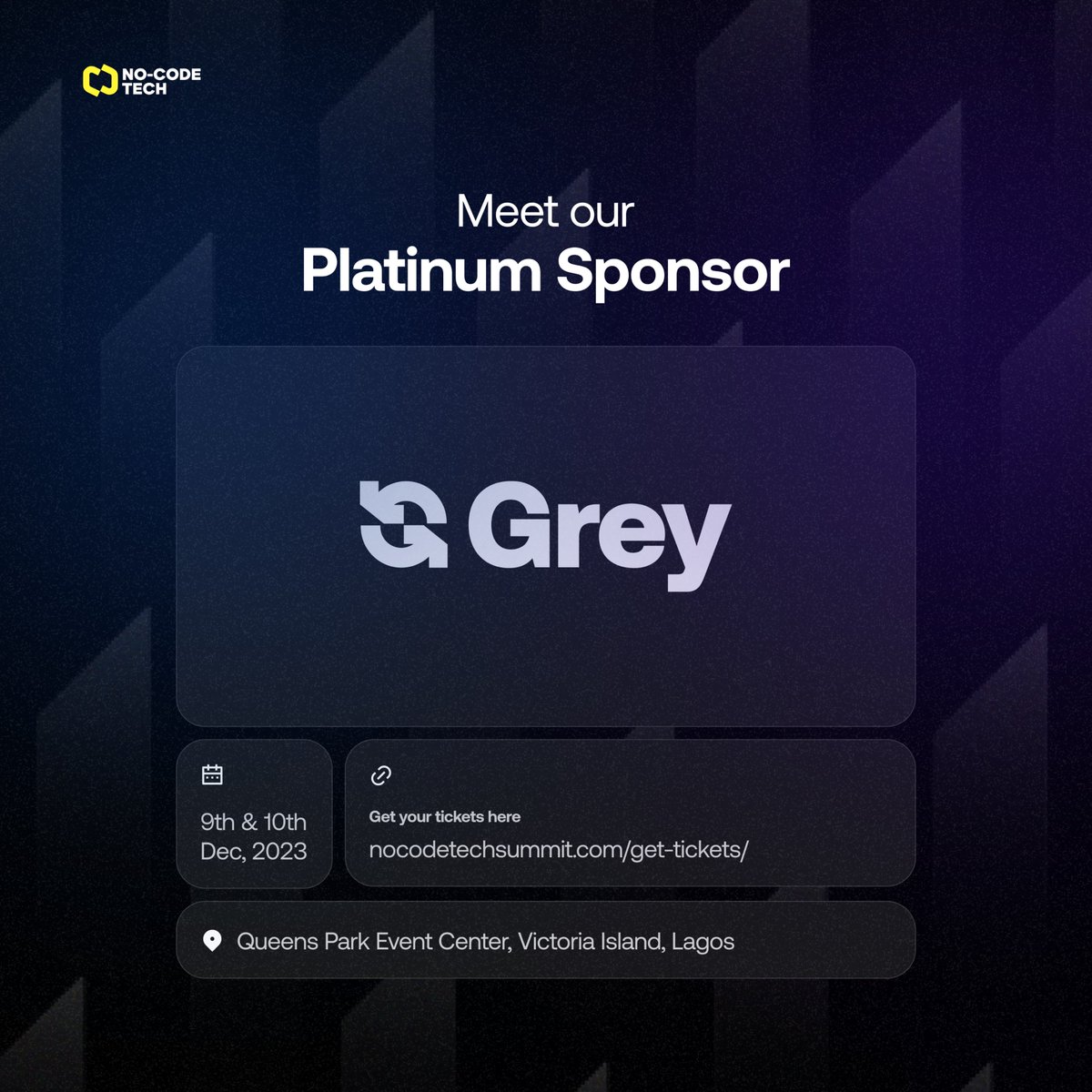 greyfinance's tweet image. We’re thrilled to announce that we are the headline sponsor at @nocodesummit this weekend! 🤩
The No-Code Summit is the largest gathering of young professionals in non-technical roles within the tech industry, and we can’t wait to connect with you all! 🤝

Keep an eye out, as…
