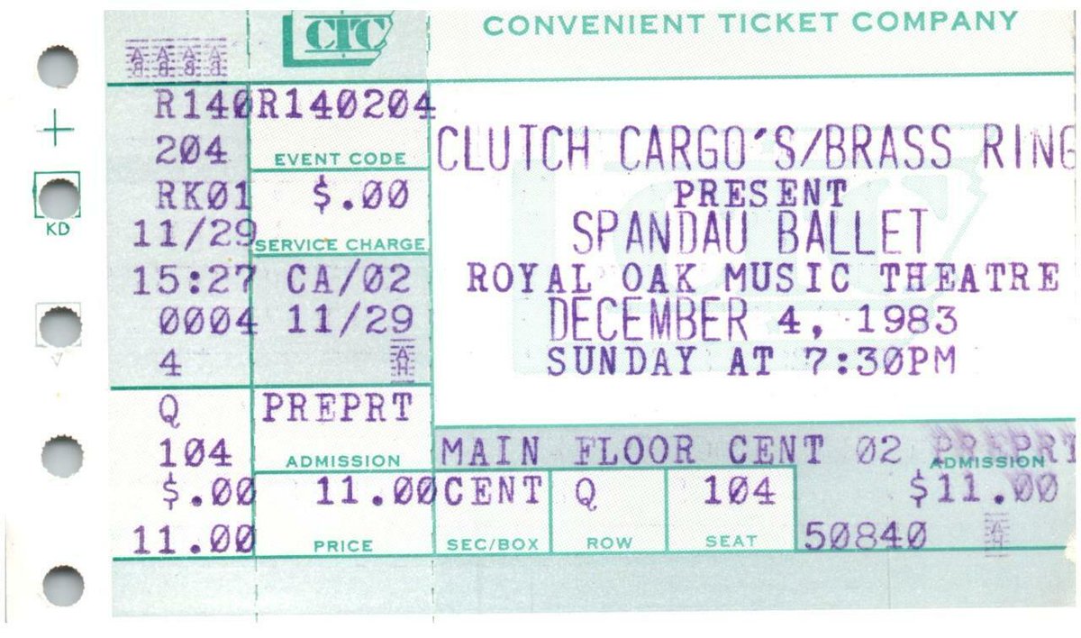 SpandauBallet's tweet photo. True: 40th Anniversary Diaries: Sunday 4th December 1983 – SB performed at Royal Oak in Detroit. Listen to 'True' - https://t.co/pUaambsrKZ #OTD #True40 https://t.co/tXZ7LehMBX