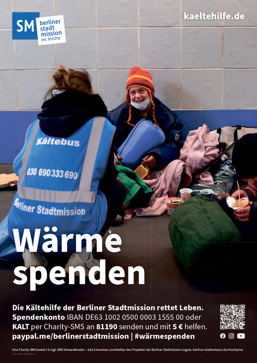 das Berliner Ensemble unterstützt auch in diesem Jahr wieder die Kältehilfe der Berliner Stadtmission, die u.a. den Kältebus Berlin betreibt. wir sammeln nach allen Vorstellungen bis Ende des Jahres Spenden und freuen uns über eure Unterstützung! berliner-stadtmission.de/kaeltehilfe