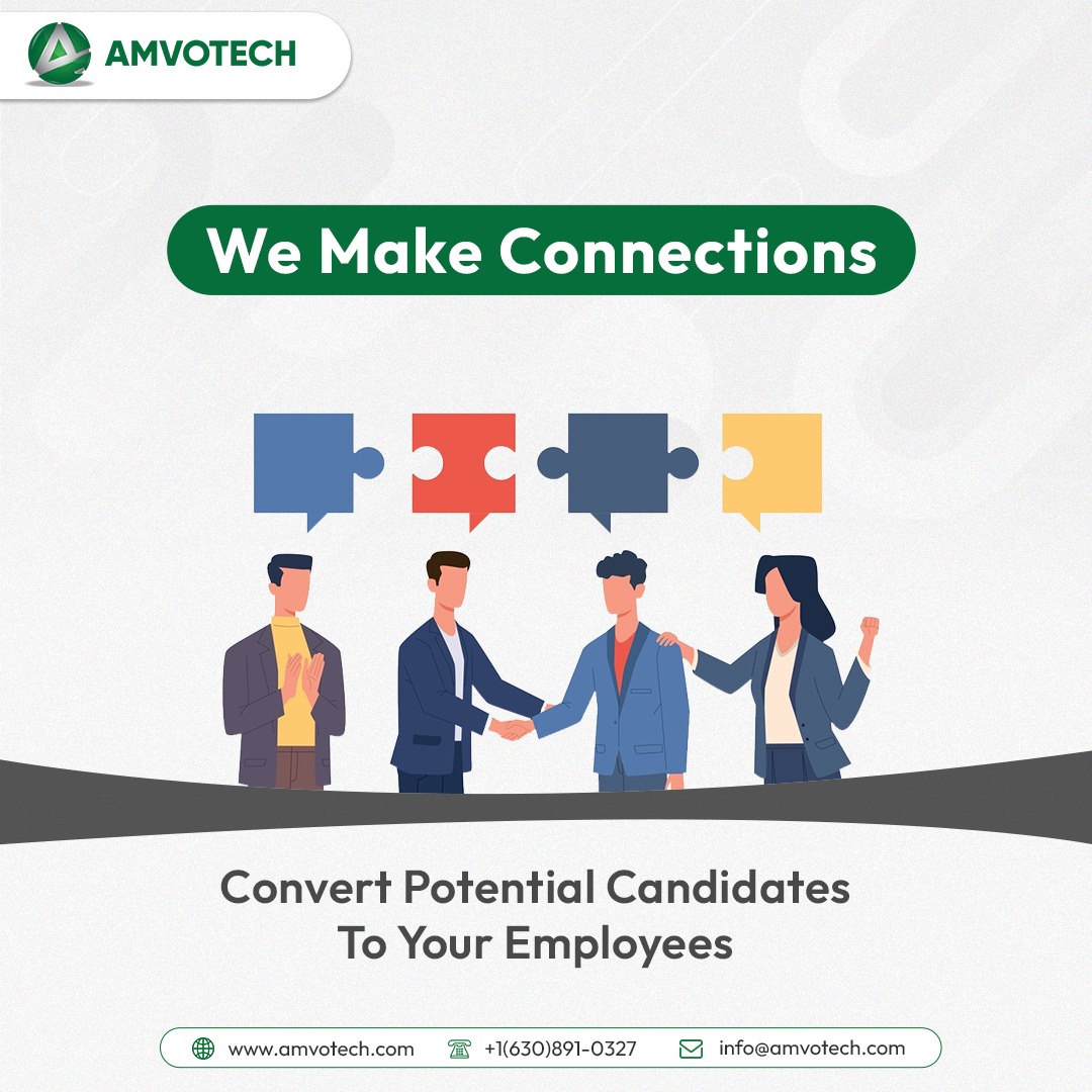 Building bridges, forging futures. 💼✨ Let Amvotech be your gateway to success. Connecting talent with opportunity! 🌐🔗 #Amvotech #CareerConnections #RecruitmentMagic #JobOpportunities #HiringNow #TransformingPotential #UnlockYourCareer