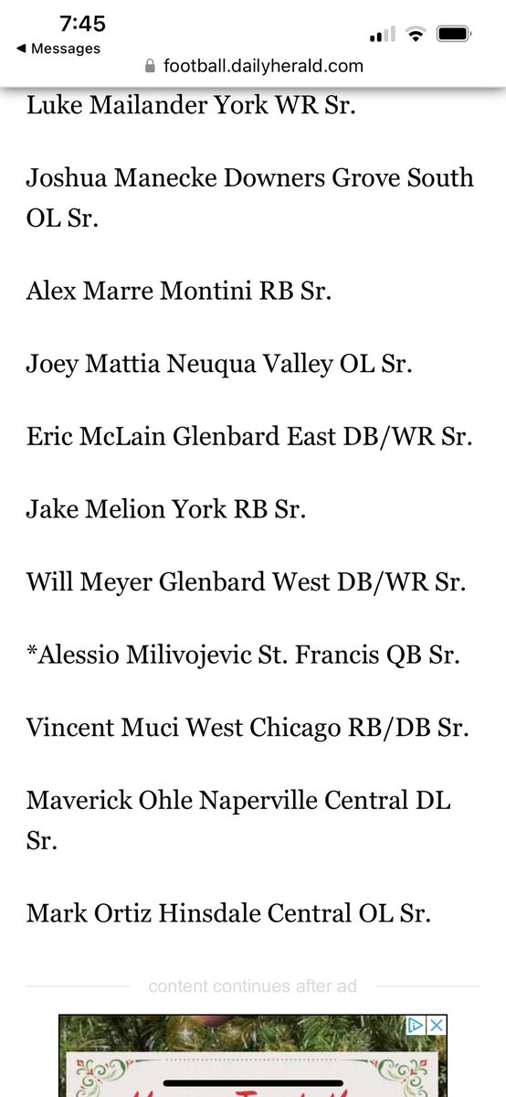 Honored to be selected to the DuPage County All-Area team! <a href="/HitterFootball/">Hitter Football</a>