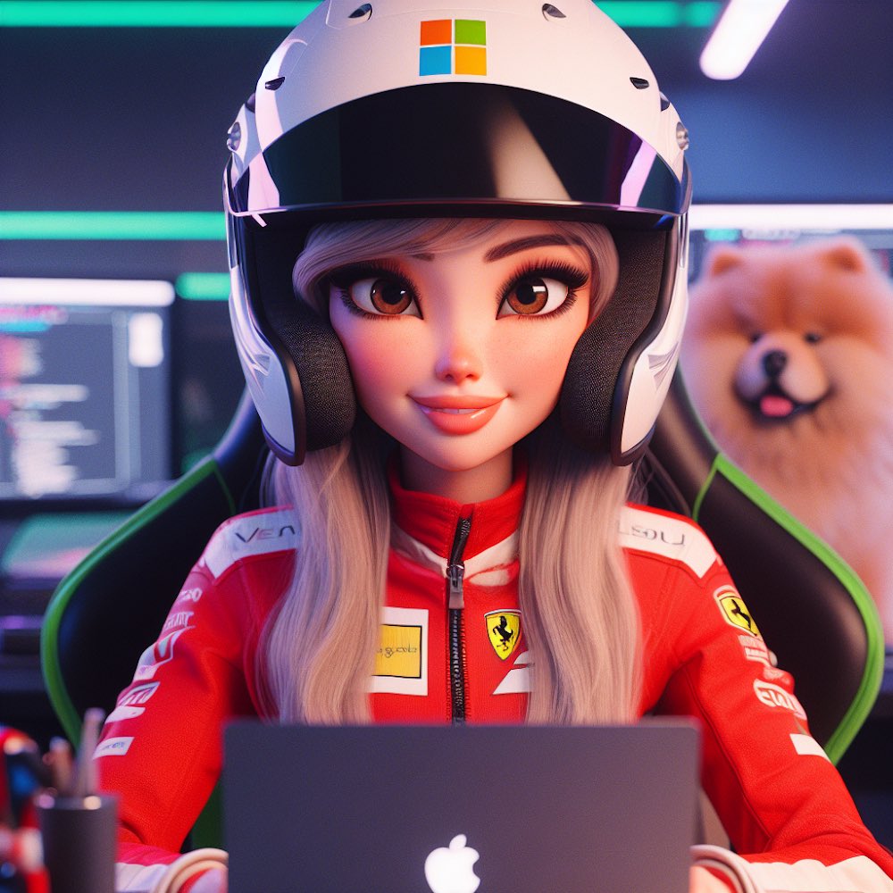 kristinekolo's tweet photo. Jumping on the #renderme3D trend with Microsoft Designer ๐ฉโ๐จ
Last week my feed was flooded with amazing avatars. Iโm usually a MidJourney girl, not a DALLโขE girl (which is what Designer uses), but I must say Iโm very impressed!
My favourite part about this trend was not the AI capabilities, which I had the confidence in - but the fact that everyone made their avatar about THEM and let their personalities shine through these images. Whether it was the clothing logos, their background, a dog or a set of legos in the background - I feel like I got to know everyone in my network that little bit betterโจ
So hereโs me surrounded by things I love/have passion for - my fluffy bear, coding, gaming, Microsoft tech and wearing my racing gear (I seem to be spending increasing amounts of time on track recently ๐๏ธ ๐จ). I promise I donโt code in my racing gear! (or do I? ๐ง)
The sponsor logo on the helmet looks quite niceโฆ maybe one day when Iโm in F1?๐คช
Thank you @Jackrowbo for trailblazing as always ๐ฅ ๐คฉ
Have you done yours yet? ๐ง
#AI #MicrosoftDesigner