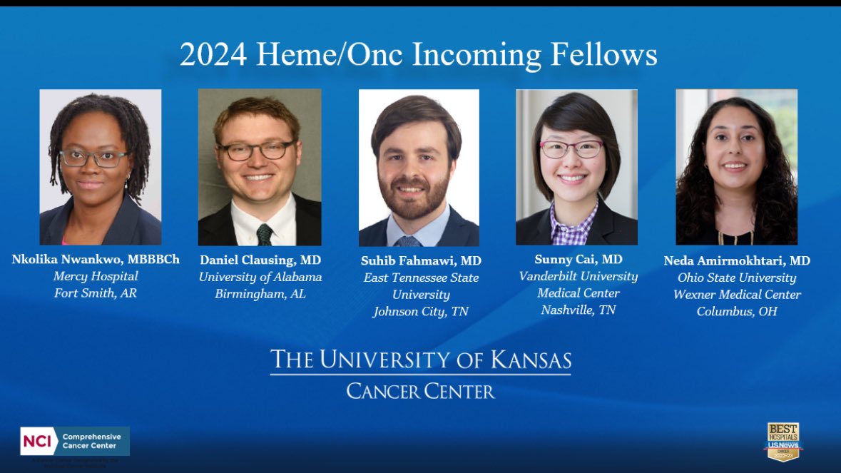 KU Heme Onc Fellowship (@kuhemoncfellow) on Twitter photo We are excited to announce our incoming fellows! The future is very bright!
<a href="/KUMedCenter/">KU Medical Center</a> <a href="/KUMC_GME/">University of Kansas Graduate Medical Education</a>
<a href="/KUcancercenter/">KU Cancer Center</a> <a href="/Oncn/">Prakash Neupane</a> We are excited to announce our incoming fellows! The future is very bright!
<a href="/KUMedCenter/">KU Medical Center</a> <a href="/KUMC_GME/">University of Kansas Graduate Medical Education</a>
<a href="/KUcancercenter/">KU Cancer Center</a> <a href="/Oncn/">Prakash Neupane</a>