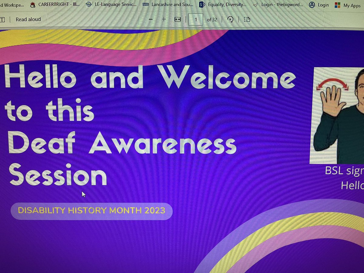 Great Deaf Awareness session this afternoon covering terminology, work at @WeAreLSCFT to become more Deaf inclusive and BSL interpreting services Watch the recording on the #DisabilityHistoryMonth23 intranet page