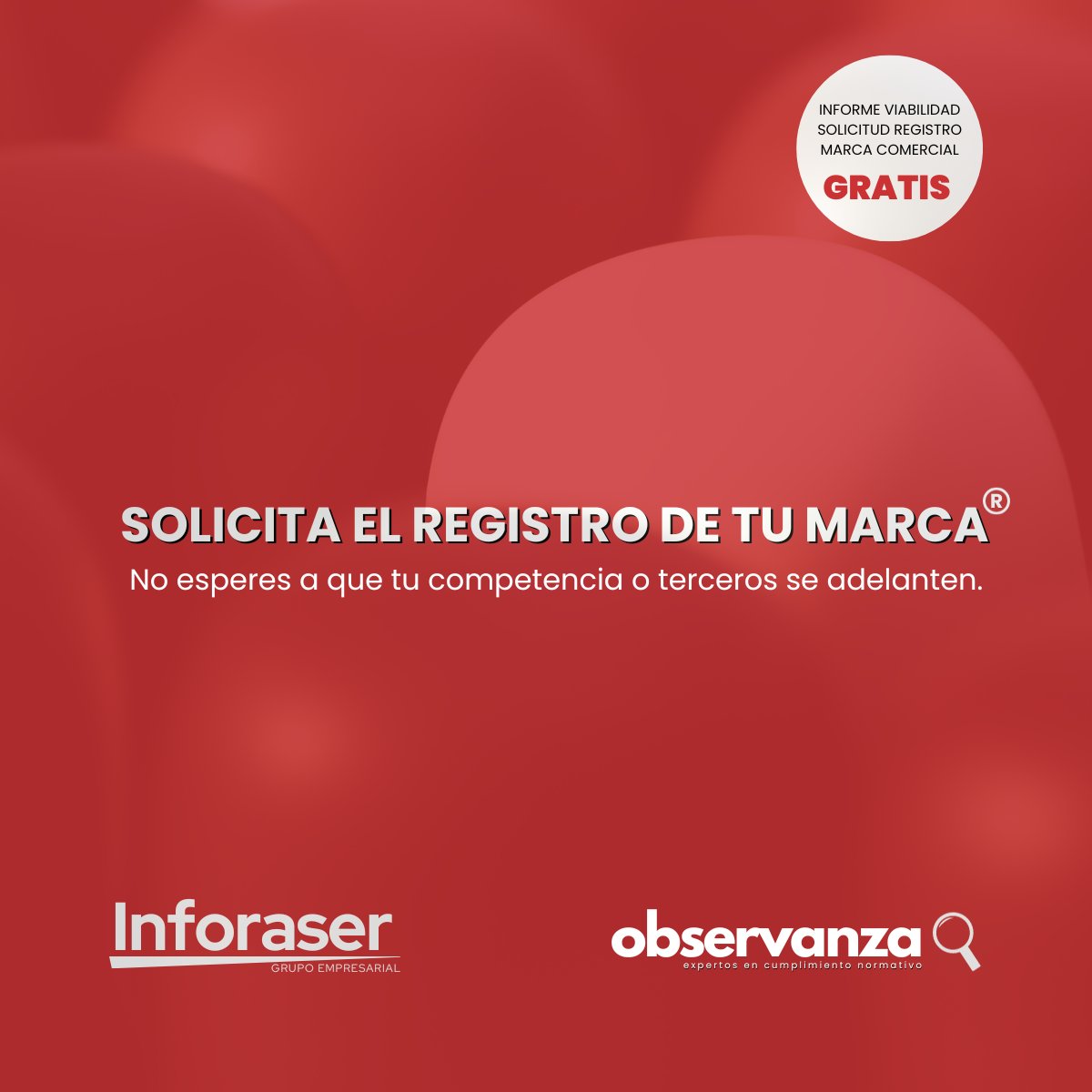 📢 Protege la #denominación y #logotipo de tu actividad profesional, empresa, negocio o entidad solicitado el registro ®️ de tu #marcacomercial

👉 Solicita el informe previo de viabilidad de la solicitud de registro de tu marca comercial en observanzaconsulting.com/contacto

#marcas #opem