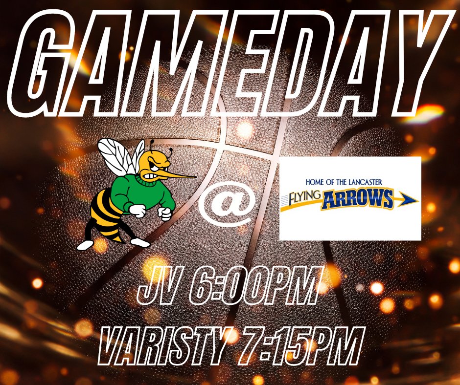 It's GAMEDAY for the Hornets!

🏀Boys Basketball @ Lancaster Flying Arrows🏀
📍Lancaster High School
🕕6:00pm | 7:15pm
📺youtube.com/c/lancastercom…

Go Hornets!