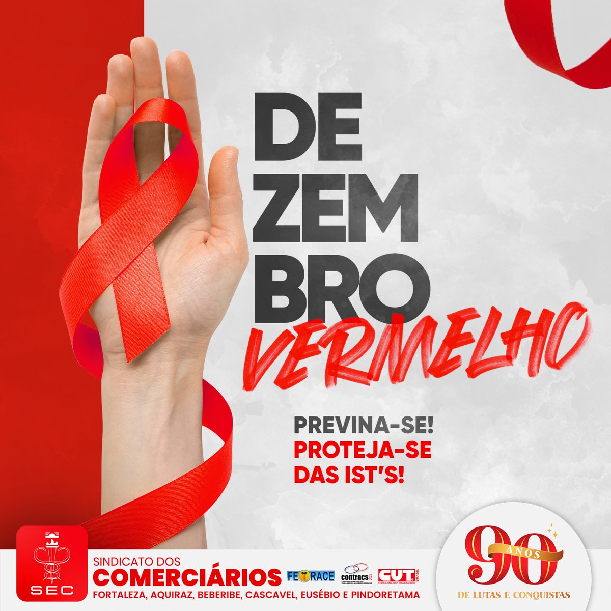 Secfortaleza1's tweet photo. Dezembro Vermelho: Proteja-se e Previna ISTs ♥️

Instituída no Brasil pela Lei nº 13.504/2017, a campanha Dezembro Vermelho, foi a forma de gerar mobilização nacional na luta contra o vírus HIV, a AIDS  e outras ISTs (Infecções Sexualmente Transmissíveis). https://t.co/n7XxKPSFeJ