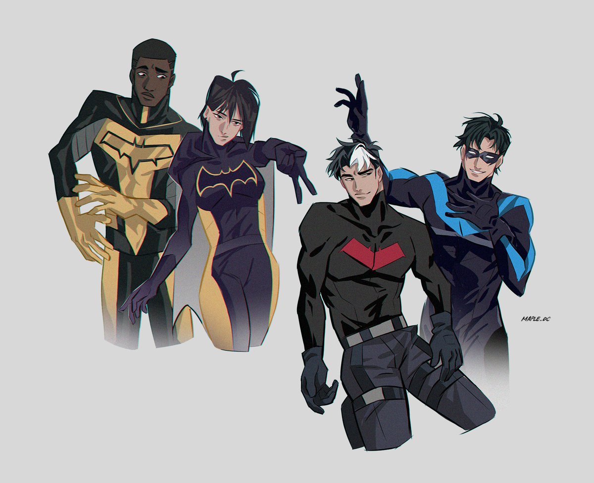 dark skin multiple boys 1girl bodysuit superhero black hair dark-skinned male  illustration images