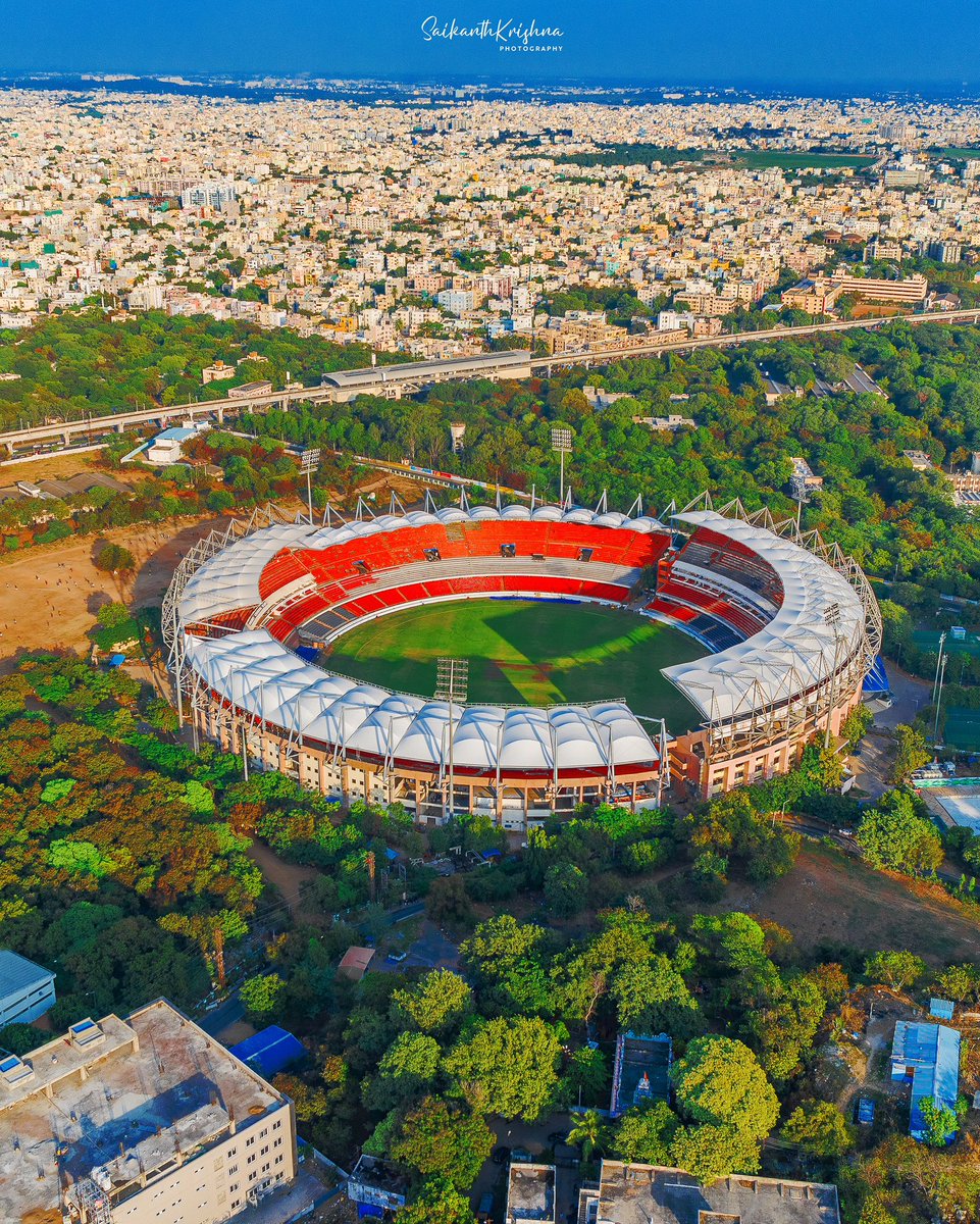 Uppal Stadium after renovation, Hyderabad. @HiHyderabad @srhfansofficial @cricketworldcup