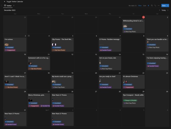 That's an entire month of social media, fanclub wall posts, and clip store updates at a glance.  Want<a href="/tag/throne"class="tags"><span>#throne</span></a><a href="/tag/wishlist"class="tags"><span>#wishlist</span></a>