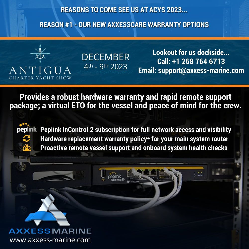 Our new AxxessCare Warranty Options 

Provides a robust hardware warranty and rapid remote support package; a virtual ETO for the vessel and peace of mind for the crew.

Learn more: axxess-marine.com/news/our-new-a… 

#axxessmarine #axxesscare #acys #acys2023 #acym