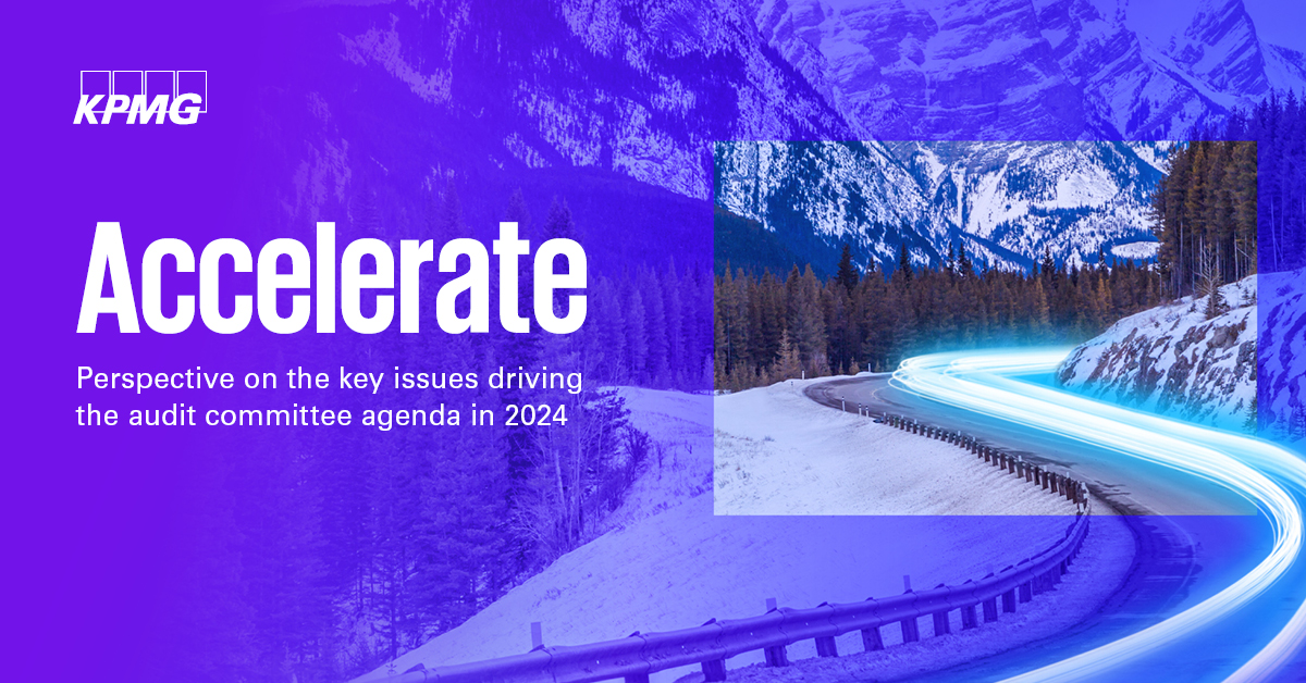 KPMG’s 2024 Accelerate insights series explores the key issues on the Audit Committee agenda and outlines the questions they should be asking. Get the insights: bit.ly/49CEwRE