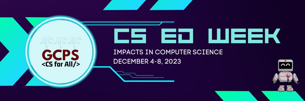 It’s CSEdWeek! Join us as we celebrate the power of computer science education and the “Impacts of Computing.” Learn about #ImpactsInCS and get our CSEdWeek Family Toolkit to celebrate #GCPSCS4All here: buff.ly/46DJZFh