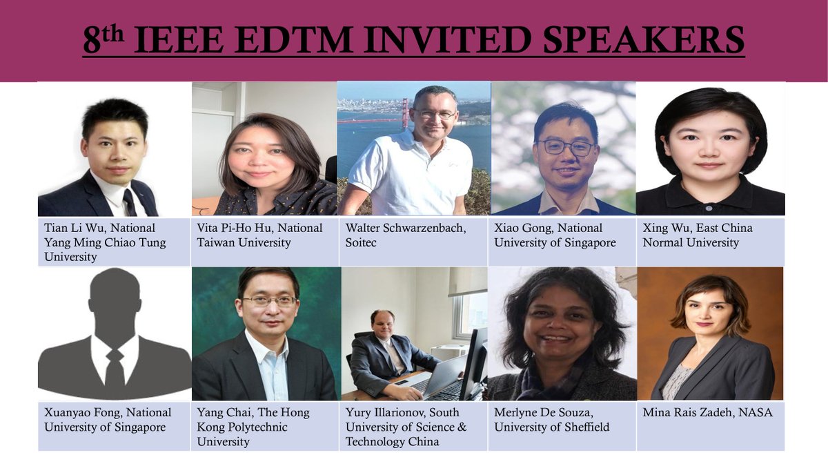 EDTM2024 (@edtm202460220) on Twitter photo 8th #IEEE #EDTM2024 provides you the exclusive opportunity to meet in person, world’s renowned experts from both #industry and #academia as our #Invited Speakers.
<a href="/yogeshs36114738/">Yogesh S. Chauhan</a>
<a href="/shubhamsahay93/">Shubham Sahay</a>
<a href="/MayankIISc/">Prof. Mayank Shrivastava</a>
<a href="/GangulyUdayan/">Udayan Ganguly</a> 8th #IEEE #EDTM2024 provides you the exclusive opportunity to meet in person, world’s renowned experts from both #industry and #academia as our #Invited Speakers.
<a href="/yogeshs36114738/">Yogesh S. Chauhan</a>
<a href="/shubhamsahay93/">Shubham Sahay</a>
<a href="/MayankIISc/">Prof. Mayank Shrivastava</a>
<a href="/GangulyUdayan/">Udayan Ganguly</a>