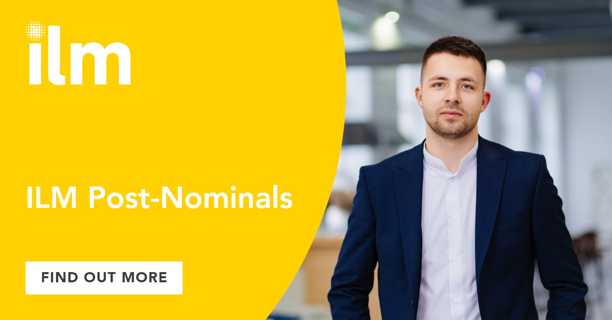 Enhance your learners’ status, recognition and career progression with ILM’s post-nominals. 

All learners undertaking the ILM level 6 and 7 apprenticeships receive free post-nominals for life. 

Find out more about ILM end-point assessment ow.ly/zKZF50Q9kUX

#ilm